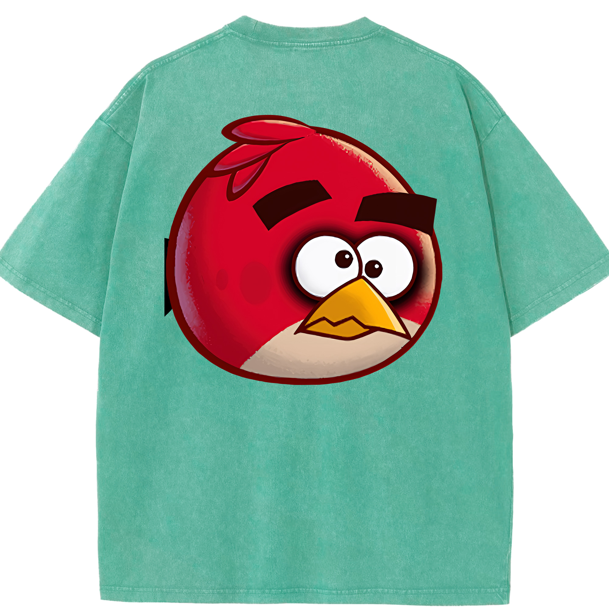（画像用） Angry Birds アングリーバード 綿100% ヴィンテージ風 半袖Tシャツ（背面プリント）